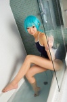 aqua_hair bathroom bathtub braid cosplay hatsune_miku headset necoco one-piece_swimsuit project_necoco-f swimsuit vocaloid wet rating:Safe score:1 user:nil!