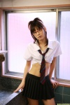 blouse costume croptop dgc_0678 glasses midriff nakamura_miu pleated_skirt school_uniform skirt tie rating:Safe score:4 user:nil!