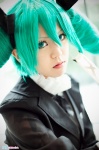 aqua_hair blazer blouse cosplay hairbows hatsune_miku kurage_uni ribbon_tie twintails vocaloid rating:Safe score:0 user:pixymisa