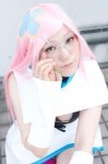 bikini_top coco_(tsuritama) cosplay detached_sleeves glasses holster miniskirt pink_hair shawl skirt swimsuit tsuritama yuiduki_akiya rating:Safe score:0 user:pixymisa