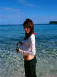 beach bikini_top hello jeans ocean see-through shirt_lift sugimoto_yumi swimsuit tshirt wet rating:Safe score:0 user:nil!