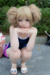 aisaka_taiga blonde_hair cosplay hair_buns koyomi pantyhose school_swimsuit swimsuit toradora! rating:Safe score:3 user:pixymisa