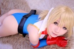 ass blonde_hair bodysuit cosplay fingerless_gloves gloves gundam gundam_0079_card_builder higurashi_rin reiko_holinger thighhighs twintails rating:Safe score:2 user:nil!