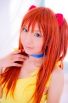 bed choker cosplay dress hair_pods mashiro_yuki neon_genesis_evangelion red_hair soryu_asuka_langley twintails rating:Safe score:0 user:nil!