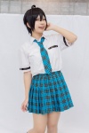 blouse cosplay idolmaster kikuchi_makoto kneesocks pantyhose pleated_skirt school_uniform sheer_legwear skirt tie yuzuki_yuzun rating:Safe score:0 user:pixymisa