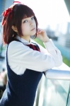 amami_haruka blouse cosplay hair_ribbons hana_(iii) idolmaster ribbon_tie sweater rating:Safe score:0 user:pixymisa