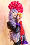 black_rabbit byuu cosplay flower headdress macross macross_frontier_itsuwari_no_utahime purple_hair sheryl_nome staff rating:Safe score:0 user:pixymisa