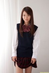 blouse dgc_0945 hoshino_asuka pleated_skirt school_uniform skirt skirt_lift sweater_vest rating:Safe score:1 user:nil!