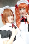 apron cosplay hairband hairbows hoshino_kana maid maid_uniform misaka_mikoto misaki red_hair ribbon_tie shirai_kuroko to_aru_kagaku_no_railgun twintails rating:Safe score:0 user:pixymisa