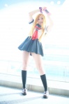 blonde_hair cosplay hoshino_kana kneesocks kousaka_kirino ore_no_imouto_ga_konna_ni_kawaii_wake_ga_nai pleated_skirt sailor_uniform school_uniform skirt rating:Safe score:1 user:nil!