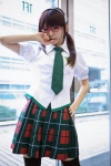 blouse cosplay glasses hairband maitako makinami_mari_illustrious neon_genesis_evangelion pleated_skirt rebuild_of_evangelion school_uniform skirt thighhighs tie twintails zettai_ryouiki rating:Safe score:0 user:pixymisa