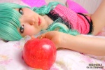 apple aqua_hair bed camisole cosplay hatsune_miku nogu panties romeo_to_cinderella_(vocaloid) vocaloid rating:Safe score:3 user:xkaras