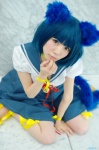 animal_ears blue_hair cat_ears choker cosplay dress hayase_ami original sailor_uniform school_uniform tail rating:Safe score:0 user:nil!