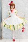 apron cosplay dress hairbow hirasawa_yui k-on! petticoat scarf thighhighs yaya rating:Safe score:1 user:pixymisa