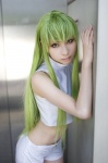 cc code_geass cosplay croptop green_hair kanda_midori shorts rating:Safe score:2 user:xkaras