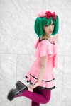 beret cosplay dress green_hair macross macross_frontier microphone miiko pantyhose ranka_lee twintails rating:Safe score:1 user:pixymisa