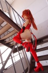 ass choker cosplay elbow_gloves gloves hairband jet_hyp! neon_genesis_evangelion one-piece_swimsuit red_hair soryu_asuka_langley swimsuit tail thighhighs tsukiya rating:Safe score:0 user:nil!