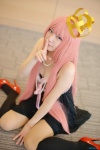 cosplay crown dress kneesocks megurine_luka necklace pantyhose pink_hair sheer_legwear shirato_miyuki vocaloid rating:Safe score:0 user:pixymisa