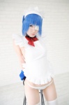 apron blue_hair cosplay eyepatch gloves hairband ikkitousen kibashi maid maid_uniform panties ryomou_shimei thighhighs white_legwear rating:Safe score:2 user:nil!