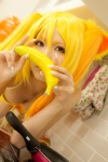 animal_ears blonde_hair cleavage cosplay dress fox_ears na-san na's_tail original rating:Safe score:1 user:nil!