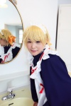 apron asazumi_yuumi bathroom blonde_hair colita_amuse cosplay dress hairband maid maid_uniform mirror ponytail wataridori_ni_yadorigi_wo rating:Safe score:0 user:nil!