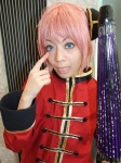 chinese_clothes cosplay gintama hair_pods kagura pink_hair umbrella yu_kaname rating:Safe score:0 user:nil!
