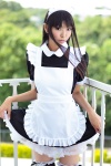 akiyama_mio apron cosplay dress dress_lift hairband k-on! maid maid_uniform necoco thighhighs zettai_ryouiki rating:Safe score:0 user:nil!