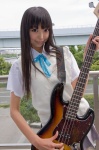 akiyama_mio bass blouse cosplay k-on! necoco pleated_skirt ribbon_tie school_uniform skirt sweater_vest rating:Safe score:1 user:pixymisa