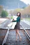 dress high_heels kim_ha-yul stuffed_animal teddy_bear rating:Safe score:0 user:mock