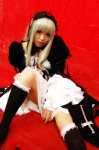 cosplay dress hairband kneehighs kotori mercury_lampe rozen_maiden suigintou white_hair rating:Safe score:2 user:nil!