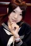 cosplay hair_clip mashiro_yuki original sailor_uniform scarf school_uniform rating:Safe score:1 user:pixymisa