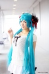 aqua_hair cosplay dress hatsune_miku tata thighhighs twintails vocaloid world_is_mine_(vocaloid) rating:Safe score:0 user:nil!