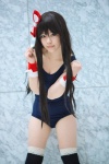 cleavage cosplay hairbow original swimsuit thighhighs wristband yuu_(ii) rating:Safe score:0 user:pixymisa