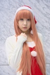 cardigan dress mei pink_hair santa_costume stocking_cap rating:Safe score:0 user:pixymisa