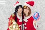 akiyama_mio cosplay hair_clips hirasawa_yui k-on! santa_costume shiina_haru stocking_cap yuushi rating:Safe score:0 user:pixymisa