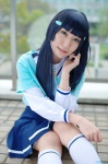 aoki_reika blue_hair cosplay kneesocks pleated_skirt pretty_cure sailor_uniform school_uniform skirt smile_precure! yaya rating:Safe score:2 user:nil!