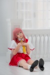 aiyoku_no_eustia blouse cosplay enako eustia_astraea koku_no_kanaria miniskirt pink_hair school_uniform skirt socks rating:Safe score:0 user:nil!