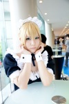 apron blonde_hair carnival_phantasm choker cosplay fate/series fate/stay_night hairband maid maid_uniform saber sasa rating:Safe score:0 user:pixymisa