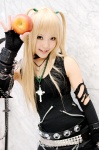 amane_misa apple blonde_hair cosplay death_note kipi torn_clothes twintails rating:Safe score:2 user:darkgray