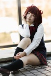 amami_haruka blouse cosplay hair_ribbons hana_(iii) idolmaster kneesocks pleated_skirt ribbon_tie skirt sweater rating:Safe score:0 user:pixymisa