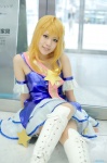 blonde_hair boots cosplay hoshii_miki idolmaster pleated_skirt shimotsuki_sato skirt tank_top rating:Safe score:0 user:nil!