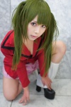 blazer cleavage cosplay green_hair ikkitousen kagami_sou legwarmers pleated_skirt ryofu_housen school_uniform skirt twintails rating:Safe score:0 user:nil!
