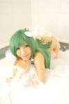 bathroom bathtub cosplay green_hair hanamura_misaki kochiya_sanae soap_suds touhou touhou_kinbauchou wet rating:Questionable score:0 user:nil!