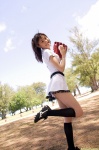 baseball_glove dgc_0916 dress kneehighs matsumaka_minami ponytail rating:Safe score:0 user:nil!
