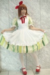 apron cosplay dress hairbow hirasawa_yui k-on! petticoat scarf skirt skirt_lift thighhighs yaya rating:Safe score:0 user:pixymisa
