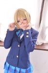 blazer blonde_hair blouse cosplay glasses go_chuumon_wa_hanayo_desu_ka? haruka koizumi_hanayo love_live!_school_idol_project pleated_skirt school_uniform skirt rating:Safe score:0 user:nil!