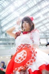 amami_haruka apron cosplay dress hairband idolmaster maid maid_uniform michiko petticoat ribbon_tie wristband rating:Safe score:0 user:pixymisa