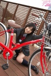 bicycle blouse cardigan kiriyama_rui kneesocks pleated_skirt ponytail school_uniform skirt rating:Safe score:0 user:nil!