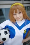cosplay ema hairband inazuma_eleven_go_chrono_stone nanobana_kinako orange_hair shorts soccer_uniform tshirt rating:Safe score:0 user:nil!