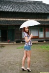 ass denim flannel_shirt rain shorts tsukimi_shiori umbrella rating:Safe score:1 user:nil!